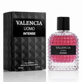 Valencia UOMO Intense for Men Eau De Parfum - Amber Fougere Fragrance Top Notes of Vanilla Bourbon Mid Tone of Lavandin Create Spicy & Woody Aroma - Base Scent of Smoked Vetiver Elegant 100ml Bottle