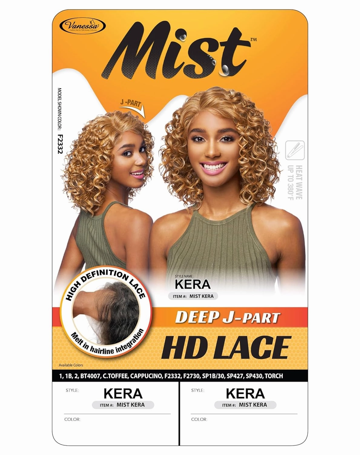 Vanessa Mist Fashion Medium Length Curly Hair Style HD Lace Synthetic Wigs - MIST KERA (1)