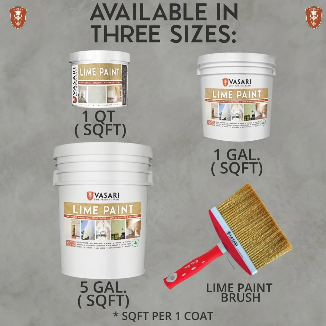 VASARI Lime Plaster & Paint | LIME PAINT | Made from Natural Lime and Powdered Marble | color: Refined Gold #5 | size: 1 Gallon