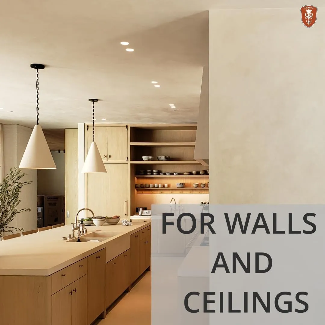 VASARI Lime Plaster & Paint | LIME PAINT | Made from Natural Lime and Powdered Marble | color: Refined Gold #5 | size: 1 Gallon
