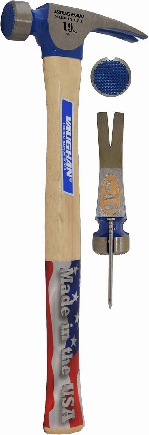 VAUGHAN CF2 California Framer Hammer, 19 oz Milled, Nail Starter, Made In The USA, VN11600