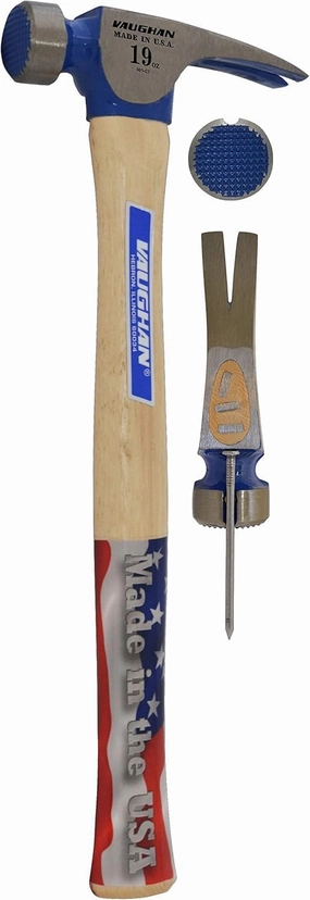 VAUGHAN CF2 California Framer Hammer, 19 oz Milled, Nail Starter, Made In The USA, VN11600