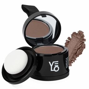 VELO Hairline Powder–MEDIUM BROWN Hair Root Touch Up Powder for Women & Men–Instantly Covers Gray Hair, Thinning Hair & Bald Spots–Sweatproof Root Cover Up–Puff & Mirror Compact, 13 Shades