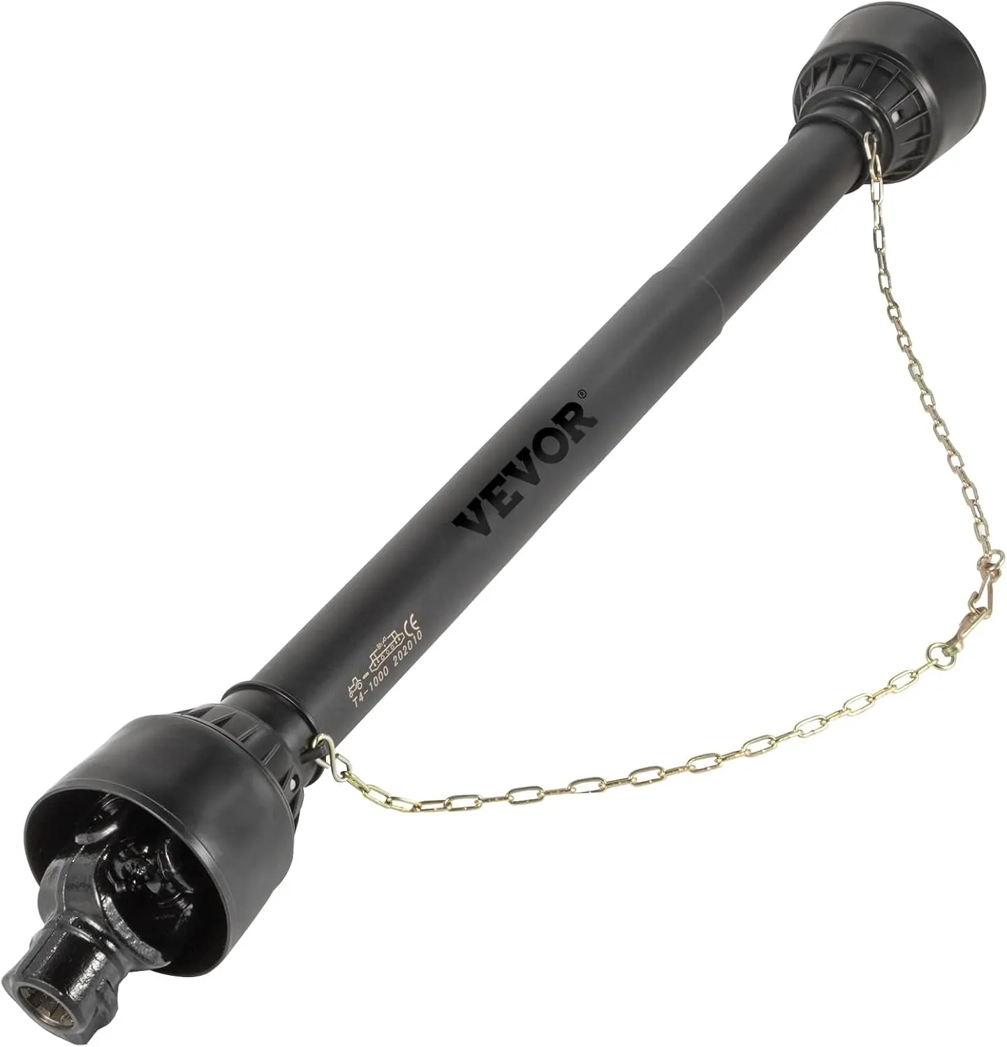 VEVOR PTO Shaft 1 3/8" PTO Drive Shaft, 6 Spline End Round End PTO Driveline Shaft, Series 4 Tractor PTO Shaft, 39"-55" Brush Hog PTO Shaft, Black PTO Shaft for Bush Hog/Finish Mower/Rotary Cutter
