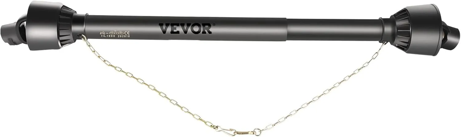 VEVOR PTO Shaft 1 3/8" PTO Drive Shaft, 6 Spline End Round End PTO Driveline Shaft, Series 4 Tractor PTO Shaft, 39"-55" Brush Hog PTO Shaft, Black PTO Shaft for Bush Hog/Finish Mower/Rotary Cutter