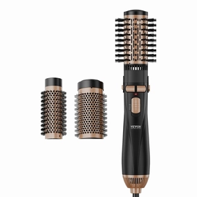 VEVOR Rotating Hair Dryer Brush, Ionic Hot Air Styler with 3 Ceramic Coated Brushes(1.6", 2", 2"), Auto Rotating Curling Blow Dryer Brush, Less Frizz & Heat Damage for Straightening Drying Curling