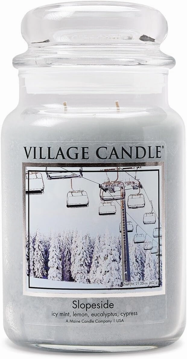 Village Candle Slopeside, Large Glass Apothecary, Scented Jar Candle, 21.25 oz