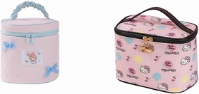 Vimanllie Cosmetic Bag Large Makeup Bag |Travel Toiletry Bags Organizer with Mirror for Women | Pink Canvas Case with Brush Holder for Girls - Beauty Organizer for Home & Travel with Handle