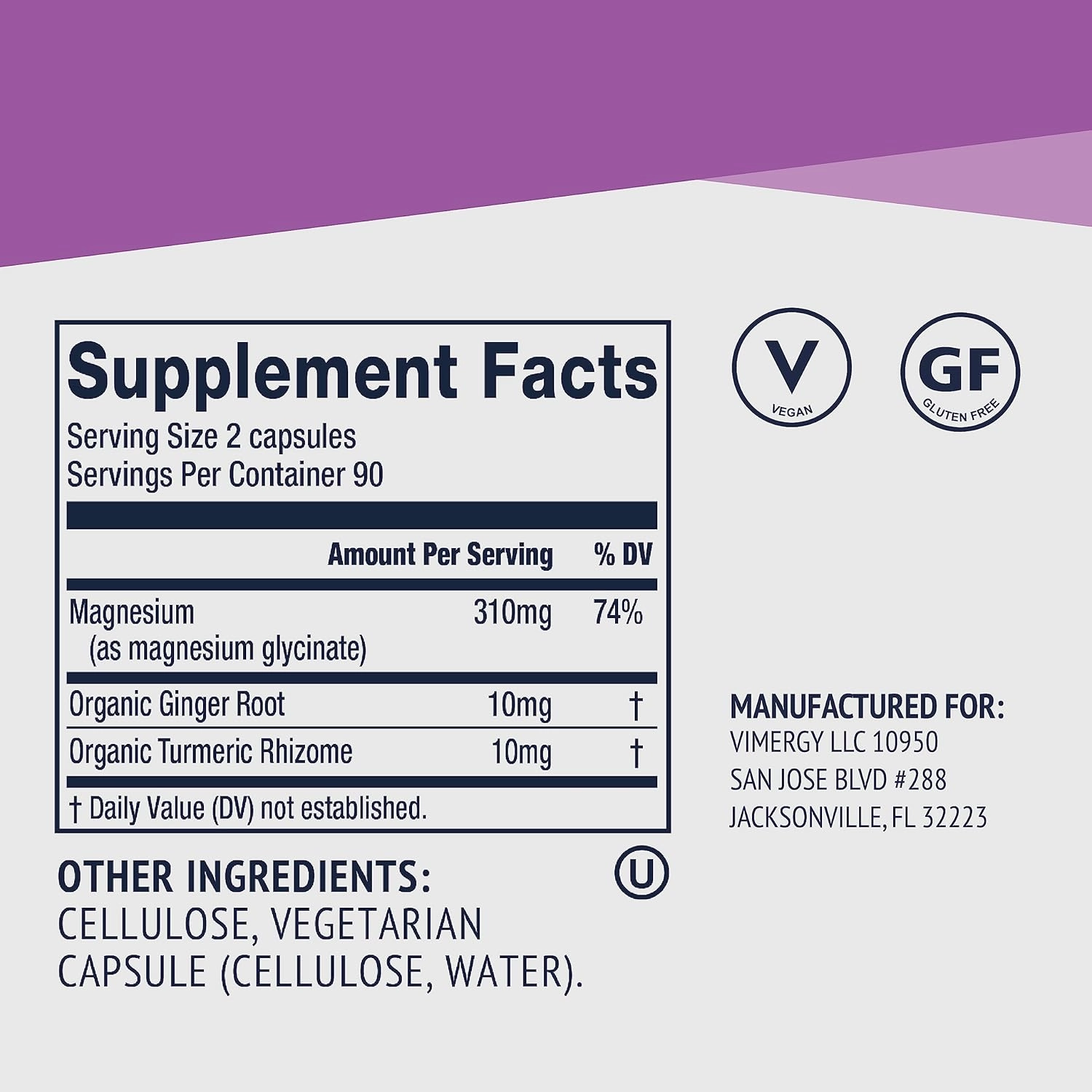Vimergy Magnesium Glycinate – Stress Support – Chelated to Avoid Tummy Upset*– Promotes Heart Health & Energy*– Kosher, Vegan Gluten-Free – 180 Caps