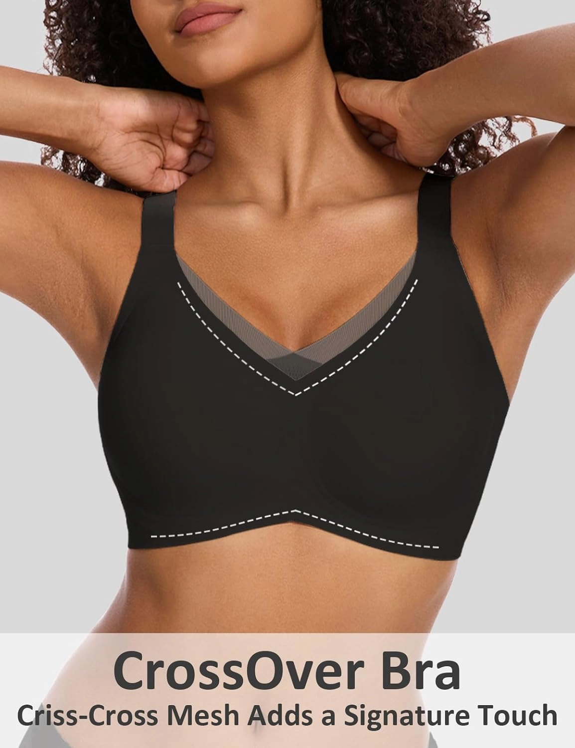 Vinfact Womens V Lace Wireless Seamless Bras No Underwire Comfort Push Up Bras Supportive Full Coverage Bralettes T Shirt Bra