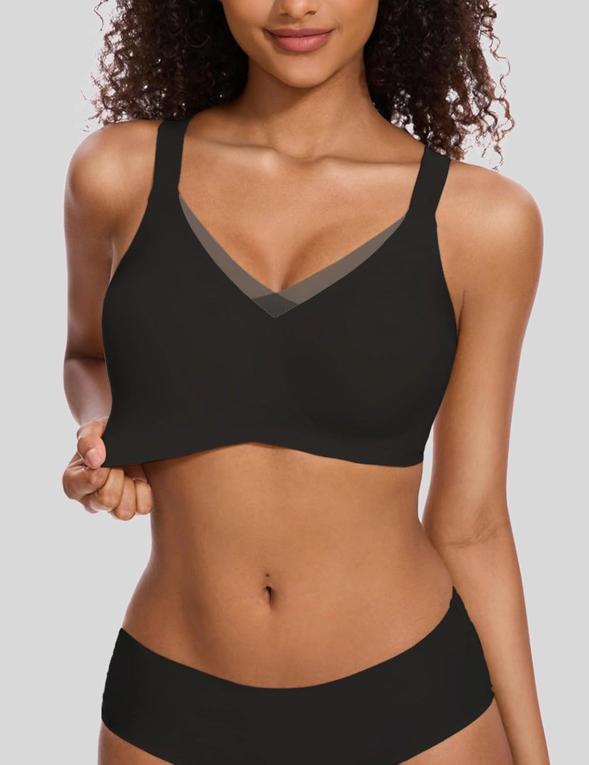 Vinfact Womens V Lace Wireless Seamless Bras No Underwire Comfort Push Up Bras Supportive Full Coverage Bralettes T Shirt Bra