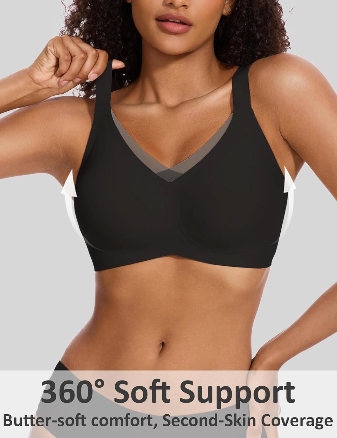 Vinfact Womens V Lace Wireless Seamless Bras No Underwire Comfort Push Up Bras Supportive Full Coverage Bralettes T Shirt Bra