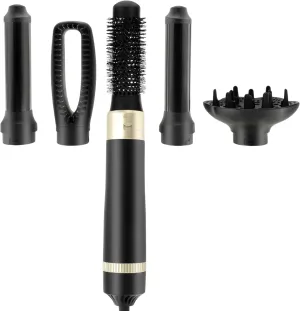 VOCOSTE 5 in 1 Air Styler, Hot Air Brush Hair Dryer & Curling Iron with Attachments, Professional Multi-Styler for Straightening, Volumizing, Black