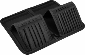 VOCOSTE Foldable Makeup Brush Holder, 15 Pockets Makeup Brush Organizer, Stand-up Makeup Brush Travel Bag Cosmetic Case, Portable Travel Makeup Brushes Case Handbag