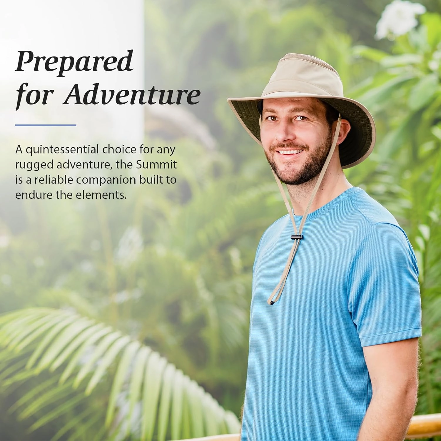 Wallaroo Hat Company Men's Summit Sun Hat – UPF 50  Sun Protection, Wide Brim, Packable, Chin Strap and Adjustable Sizing