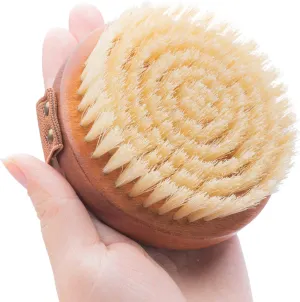 Walnut Wood Wet & Dry Body Brush Ultimate Body Brush for Wet and Dry Use - Shower and Bath Body Exfoliator for Removing Dead Skin Cells and Cellulite, Firming and Stimulating Blood Circulation