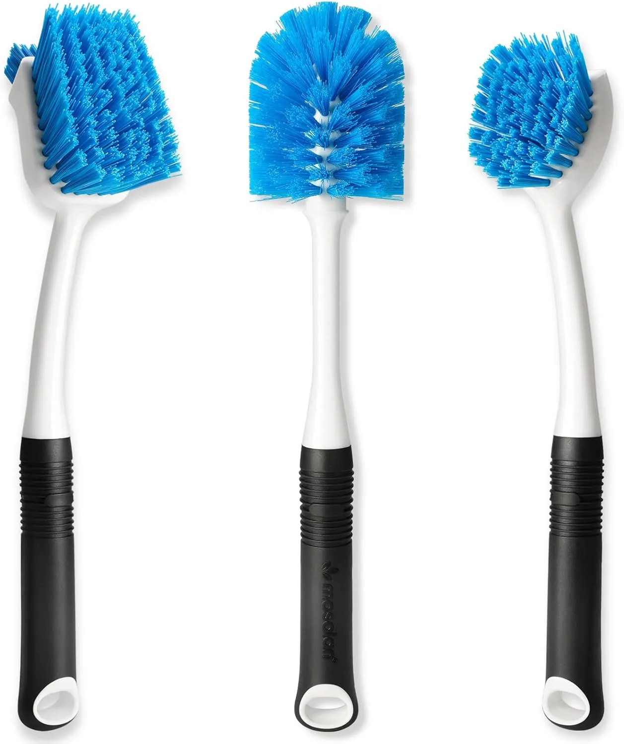 Water Bottle and Dish Scrub Brush Kit, 3-Piece Set, Cleaning Brushes for Kitchen Use, Non Slip Long Handle for Basins, Sinks, Dishwashers, Pots, Cups, Round Head