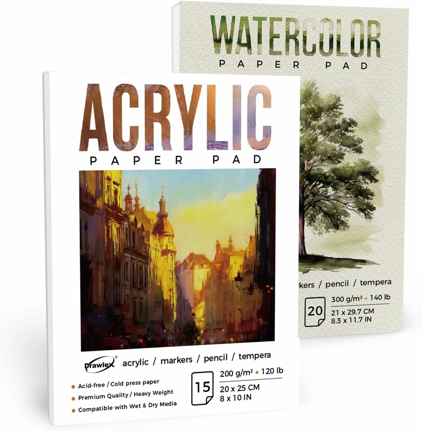 Watercolor Paper Pad, Water Color Paper 8.3x11.7, Mixed Media Sketchbook 8 * 10", Acid Free Artist Drawing Book Paper for Kids Adult