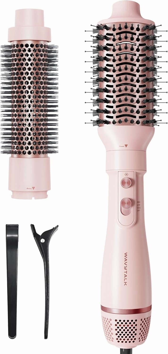 Wavytalk Blow Dryer Brush Set,Air Sculpt 2-in-1 Hot Air Brush Set for All Hair Types, Salon Blowout, Volumizing & Smooth Styling, 212℉ Less Heat Damage,US Only 110-120V