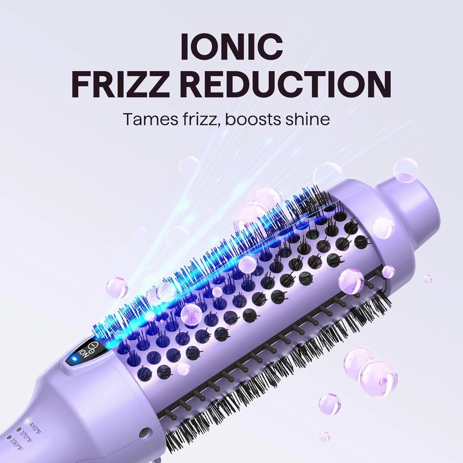 Wavytalk Thermal Brush, 1.5 Inch Ionic Thermal Round Brush Makes Hair Smoother Get Natural Curls (Lavender Purple)