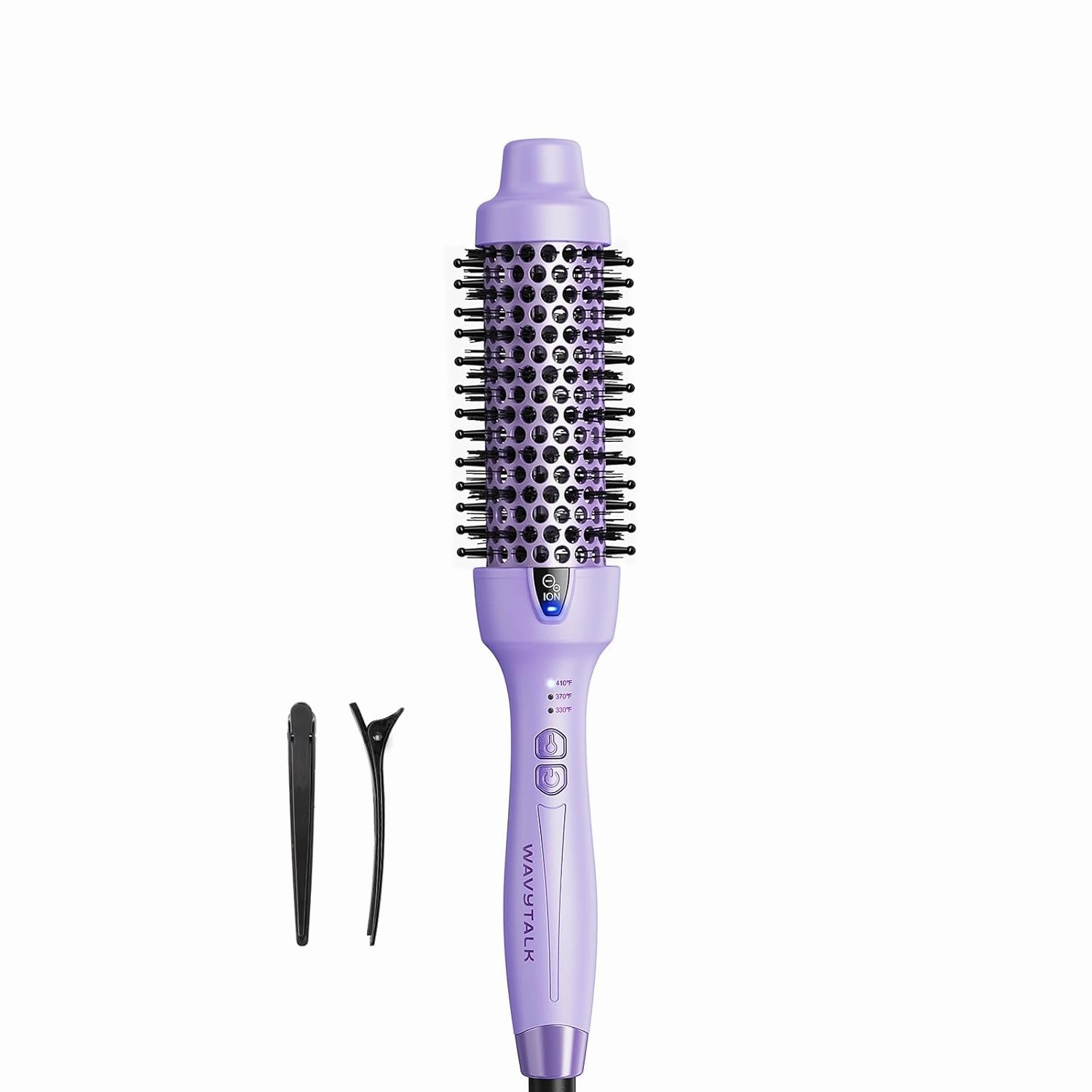 Wavytalk Thermal Brush, 1.5 Inch Ionic Thermal Round Brush Makes Hair Smoother Get Natural Curls (Lavender Purple)