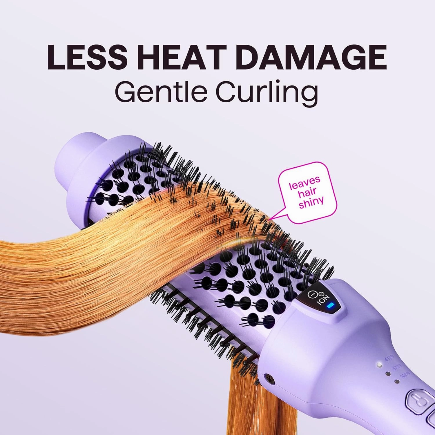 Wavytalk Thermal Brush, 1.5 Inch Ionic Thermal Round Brush Makes Hair Smoother Get Natural Curls (Lavender Purple)