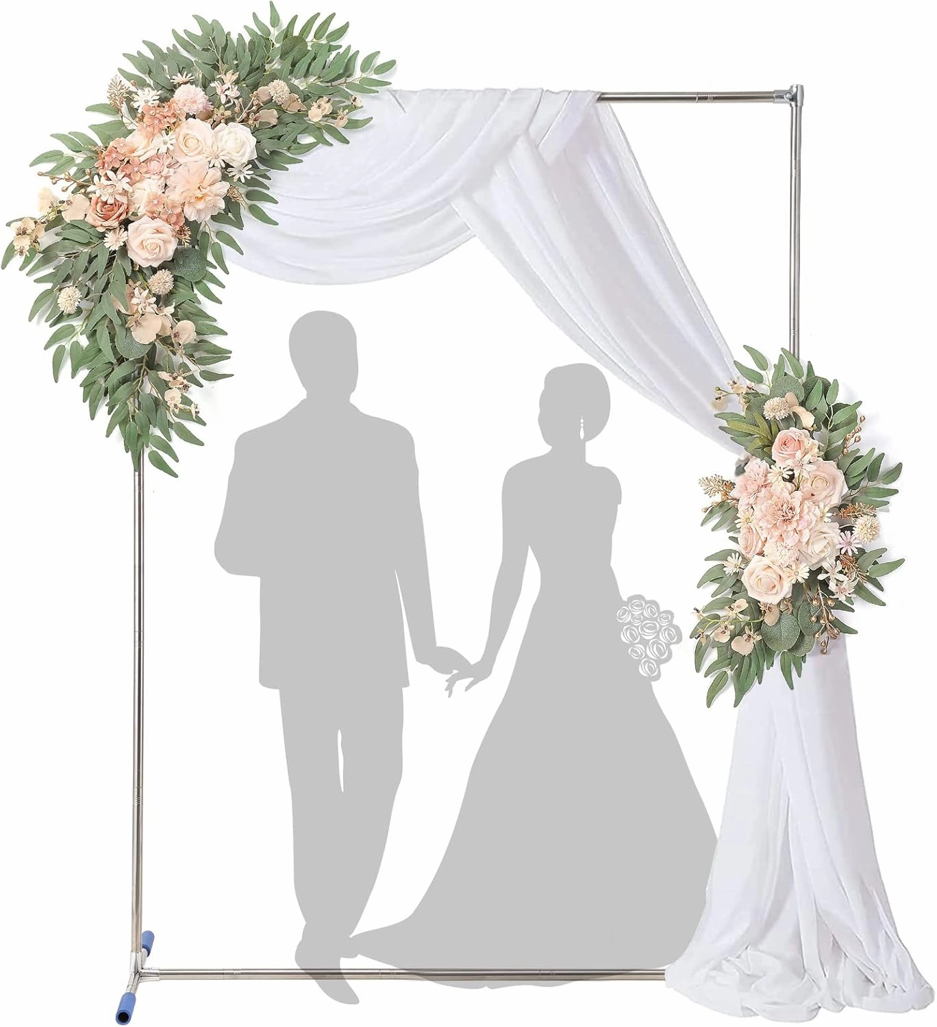 Wedding Arch, 7x5FT Arch for Wedding Ceremony with Support Feet Base, Square Metal Stand Frame for Wedding, Party, Bridal, Garden, Outdoor, Rectangle Archway for Balloon Decoration