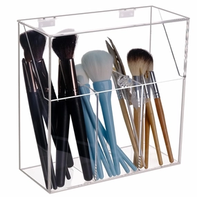 weddingwish Makeup Brush Holders With Cover, Dust-Proof Lid, Acrylic Makeup Storage Box, Large Capacity Brush Organizer for Dressing Table…