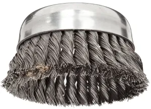 Weiler 12276 5" Single Row Knot Wire Cup Brush, .023" Steel Fill, 5/8"-11 UNC NUT, Made in the USA