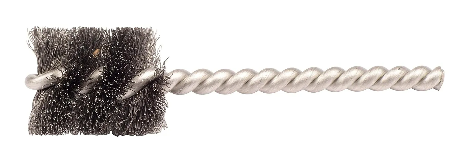Weiler 21074 1/2" Power Tube Brush, .005" Steel Wire Fill, 1" Brush Length, Made in The USA (Pack of 10)