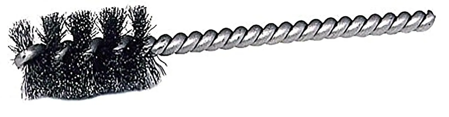 Weiler 21082 3/8" Power Tube Brush, .004" Stainless Steel Wire Fill, 1" Brush Length, Made in The USA (Pack of 10)