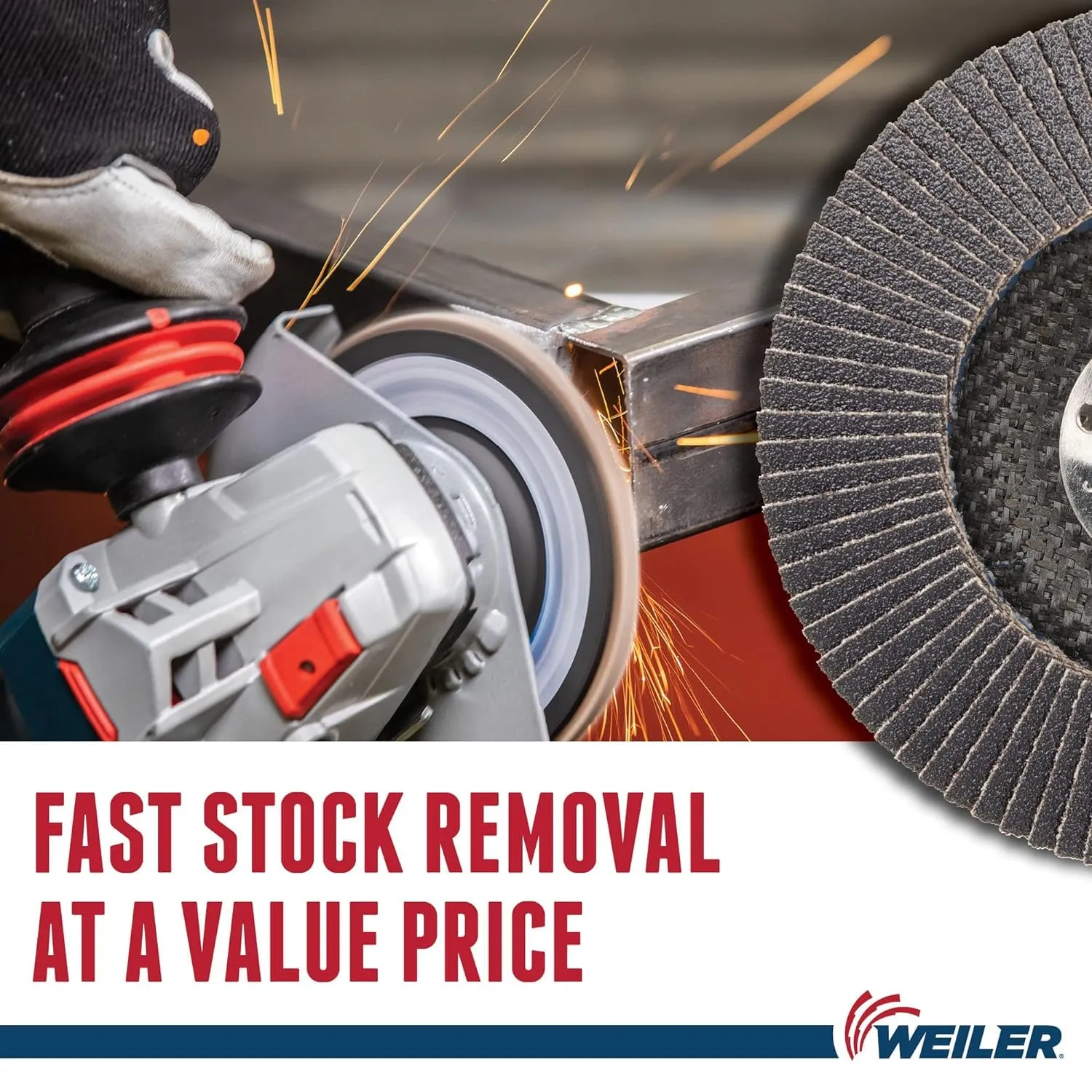 Weiler 31346 Wolverine 4-1/2" x 7/8" Arbor Hole Abrasive Flap Disc, 80 Grit Zirconia Alumina, Bevel Type 29, Phenolic Backing, Standard Density (Pack of 10)
