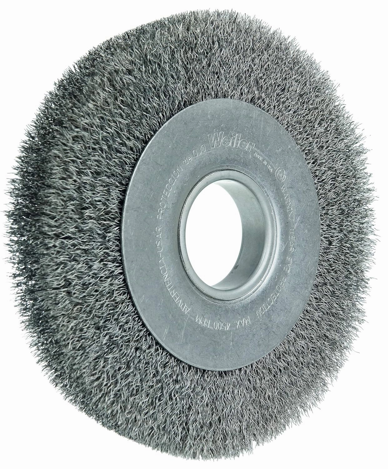 Weiler 06090 8" Medium Face Crimped Wire Wheel, .006" Steel Fill, 2" Arbor Hole, Made in The USA