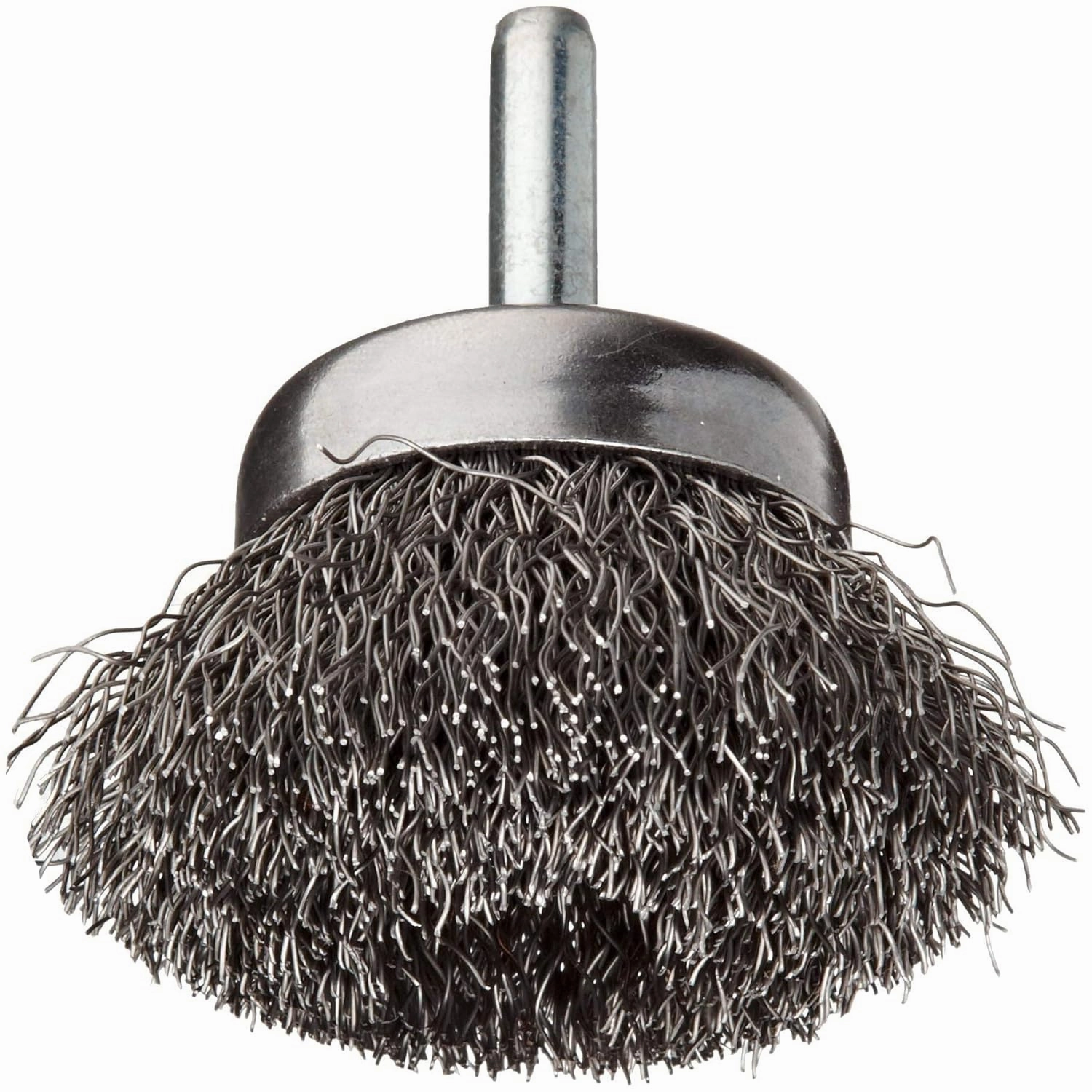 Weiler 14301 1-3/4" Crimped Wire Cup Brush, .0118" Steel Fill, 1/4" Stem, Made in the USA