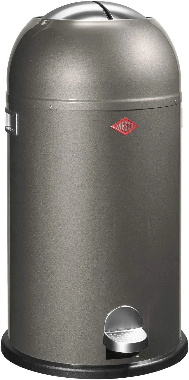 WESCO Kickmaster Powder Coated Steel Waste Bin, 33 Litre, Graphite