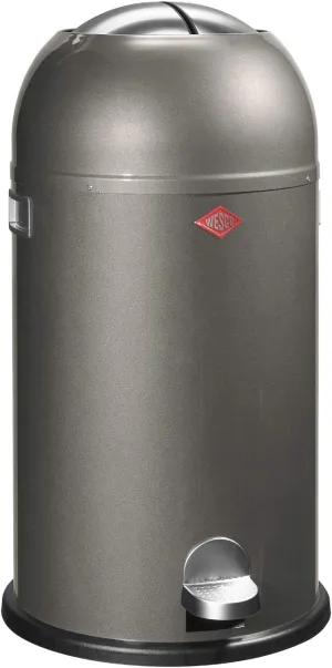 WESCO Kickmaster Powder Coated Steel Waste Bin, 33 Litre, Graphite