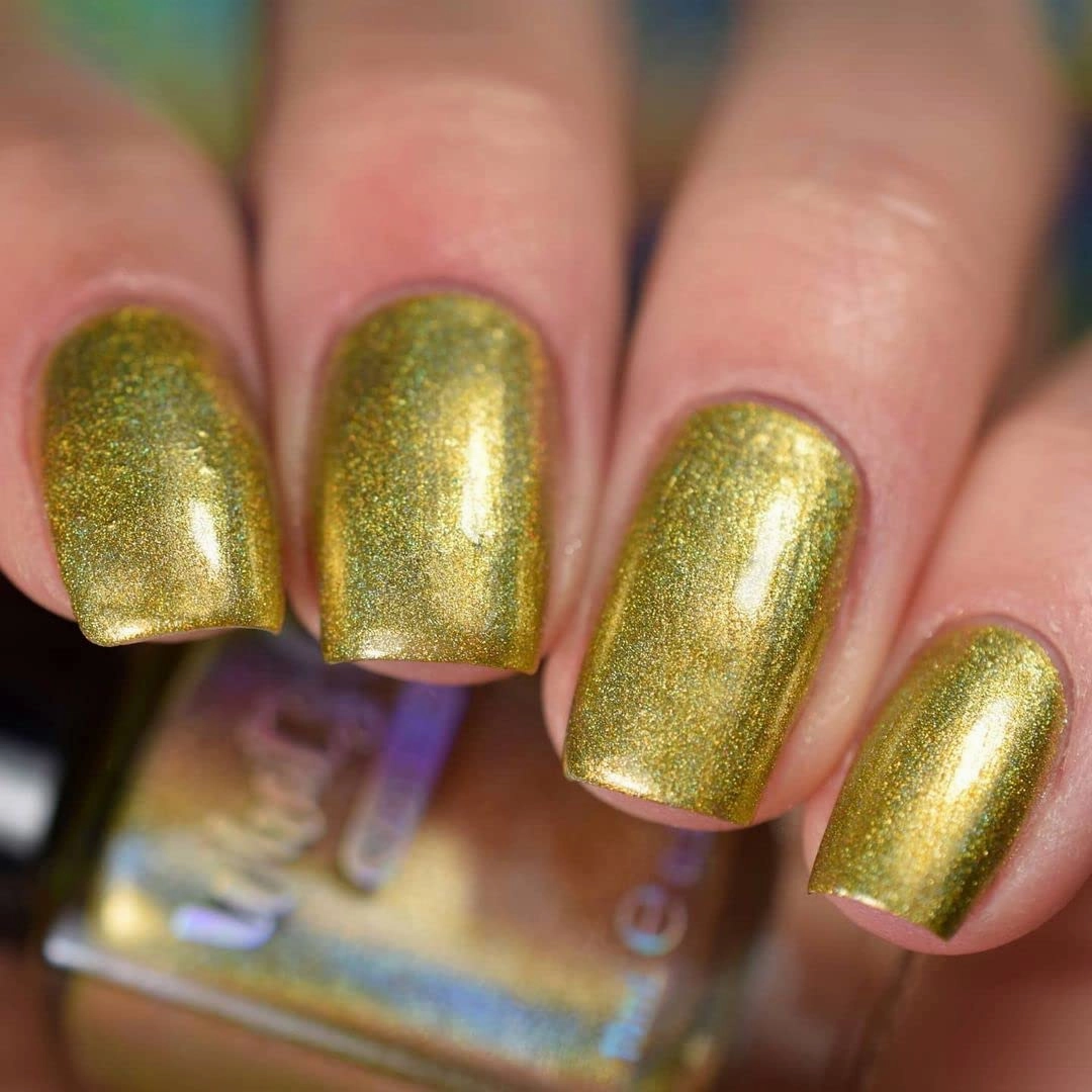Whats Up Nails - Baby Karats Stamping Polish Holographic Gold Lacquer for Stamped Nail Art Design 7 Free Cruelty Free Vegan