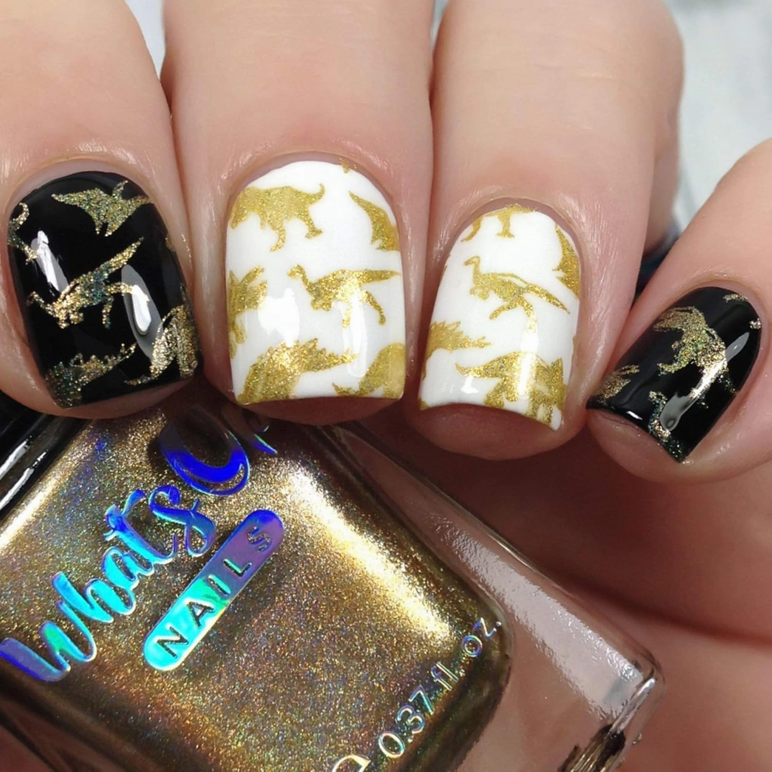 Whats Up Nails - Baby Karats Stamping Polish Holographic Gold Lacquer for Stamped Nail Art Design 7 Free Cruelty Free Vegan