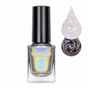 Whats Up Nails - Welcome to Holowood Stamping Polish Holographic Silver Lacquer for Stamped Nail Art Design 7 Free Cruelty Free Vegan