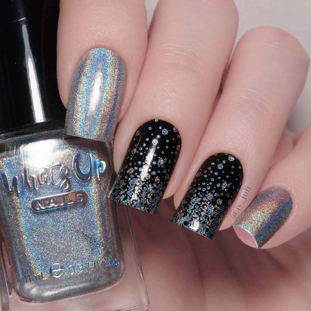 Whats Up Nails - Welcome to Holowood Stamping Polish Holographic Silver Lacquer for Stamped Nail Art Design 7 Free Cruelty Free Vegan