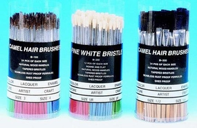 White Bristle Paint Brushes - Assorted (72 Pack)