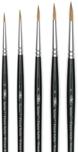 Winsor & Newton Series 7 Kolinsky Sable Brush - Pointed Round, Set of 5