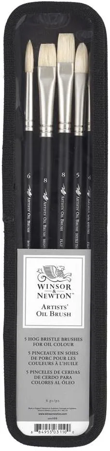 Winsor & Newton"Artists" Hog Oil Brush (Pack of 5),Black,Large