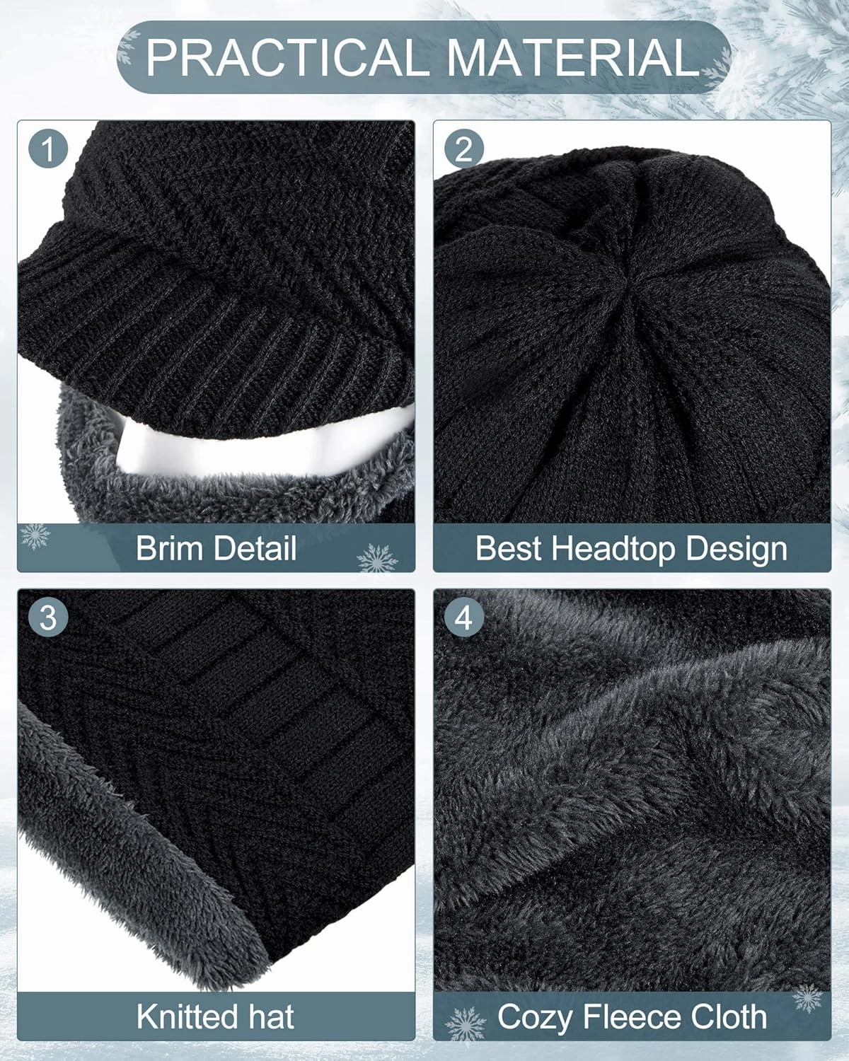 Winter Knitted Balaclava Hat Warm Cycling Face Covering Warmer Knit Hat Winter Neck Gaiter for Outdoor Sports