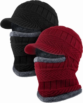 Winter Knitted Balaclava Hat Warm Cycling Face Covering Warmer Knit Hat Winter Neck Gaiter for Outdoor Sports