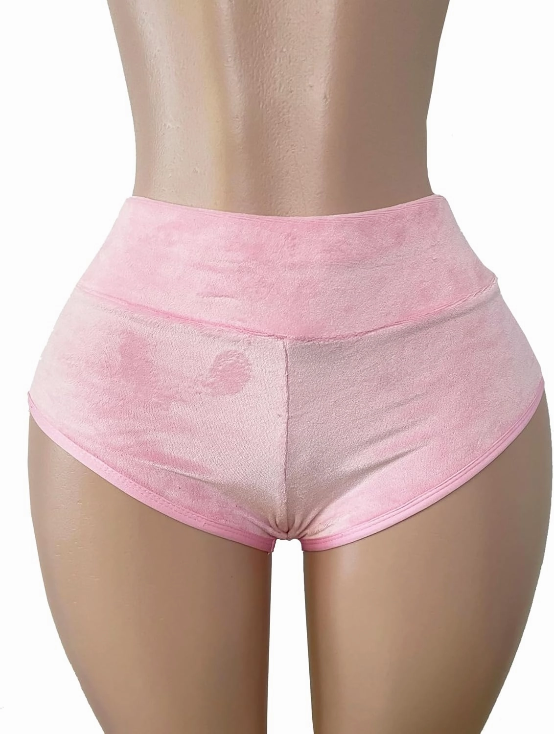 Women Retro Solid Silk High Waisted Scrunch Butt Lifting Booty Shorts Hot Pants