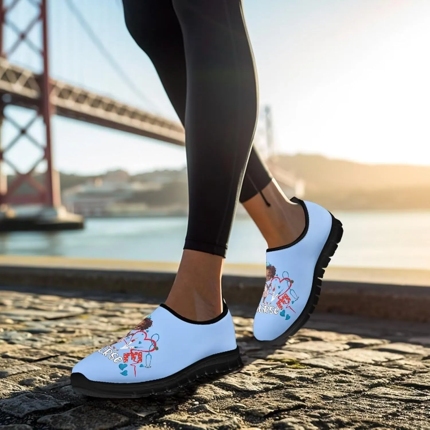 Women's Nurse Slip On Shoes Low-Cut Comfortable Casual Walking Flat Loafers Outdoor Non Slip Sports Running Sneakers
