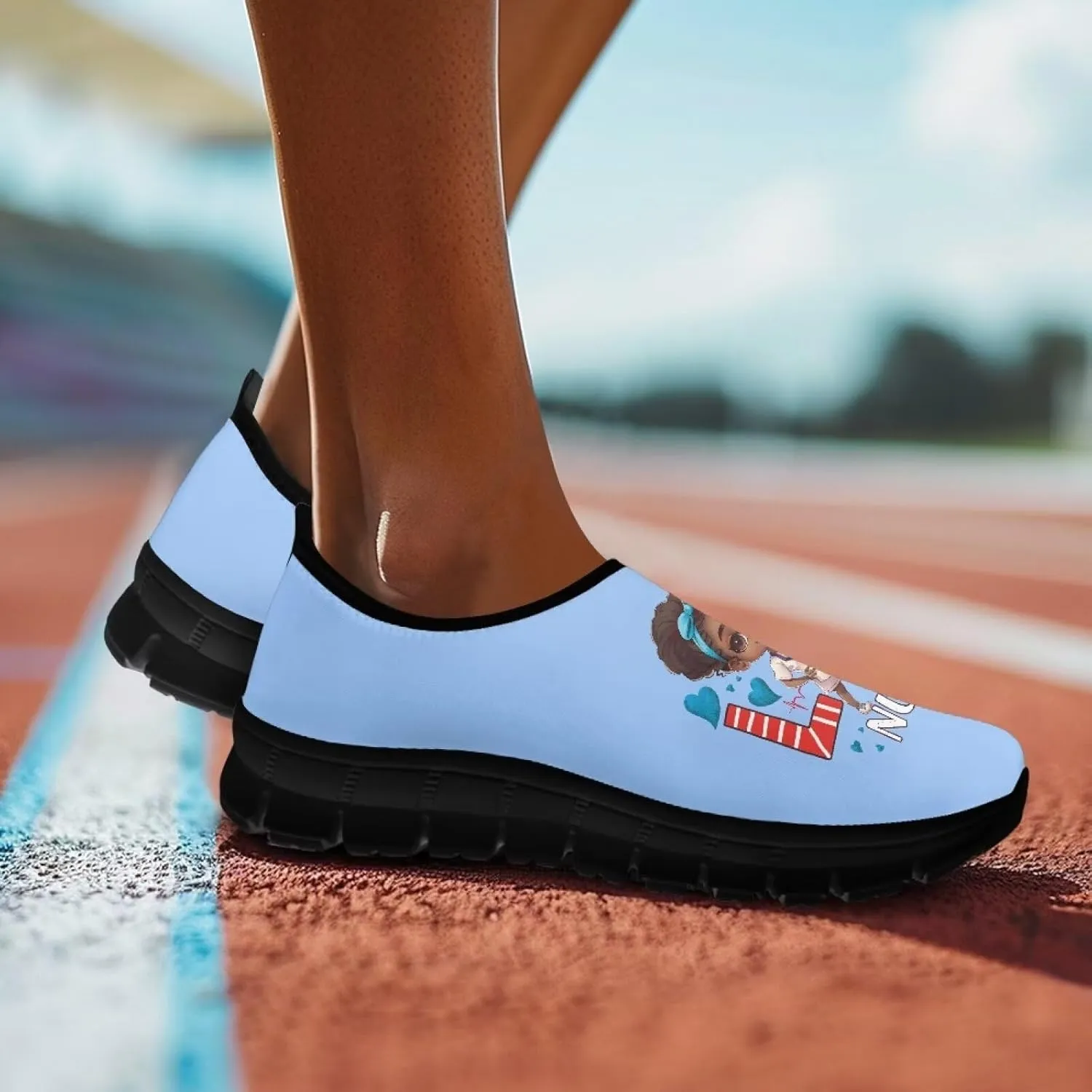 Women's Nurse Slip On Shoes Low-Cut Comfortable Casual Walking Flat Loafers Outdoor Non Slip Sports Running Sneakers
