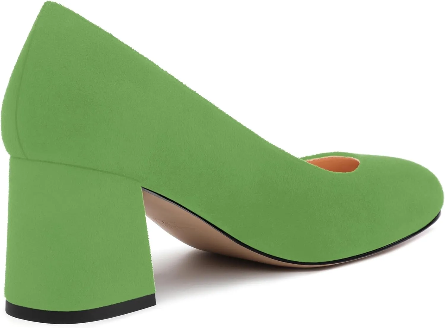 Women's Pumps, Round Closed Toe Chunky Heels, Slip On Fashion Comfort Solid Working Wedding Dressy Shoes for Women