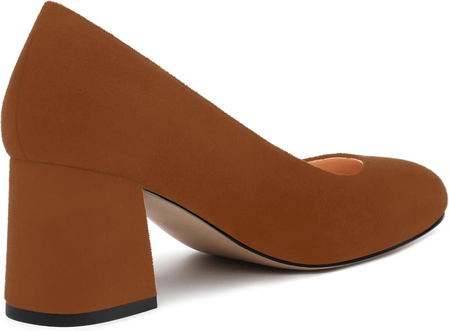 Women's Pumps, Round Closed Toe Chunky Heels, Slip On Fashion Comfort Solid Working Wedding Dressy Shoes for Women